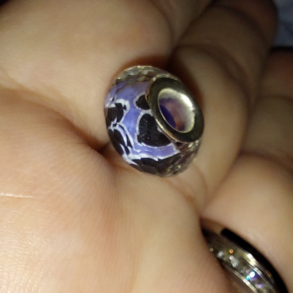 Silver murano Shades Of Blue glass bead bracelet - Picture 8 of 9